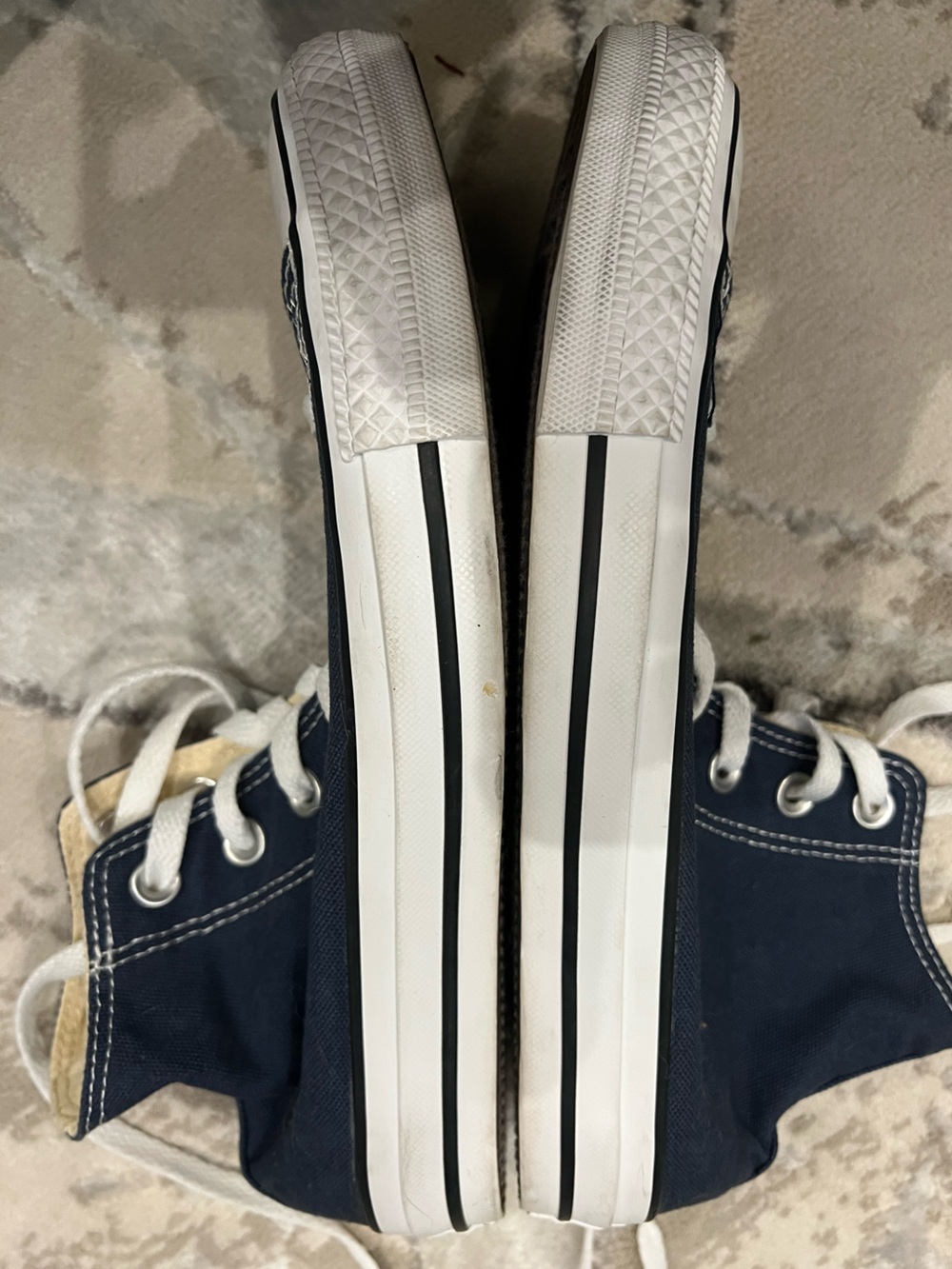 Converse Navy and White High-Top Sneakers - Picture 3 of 6